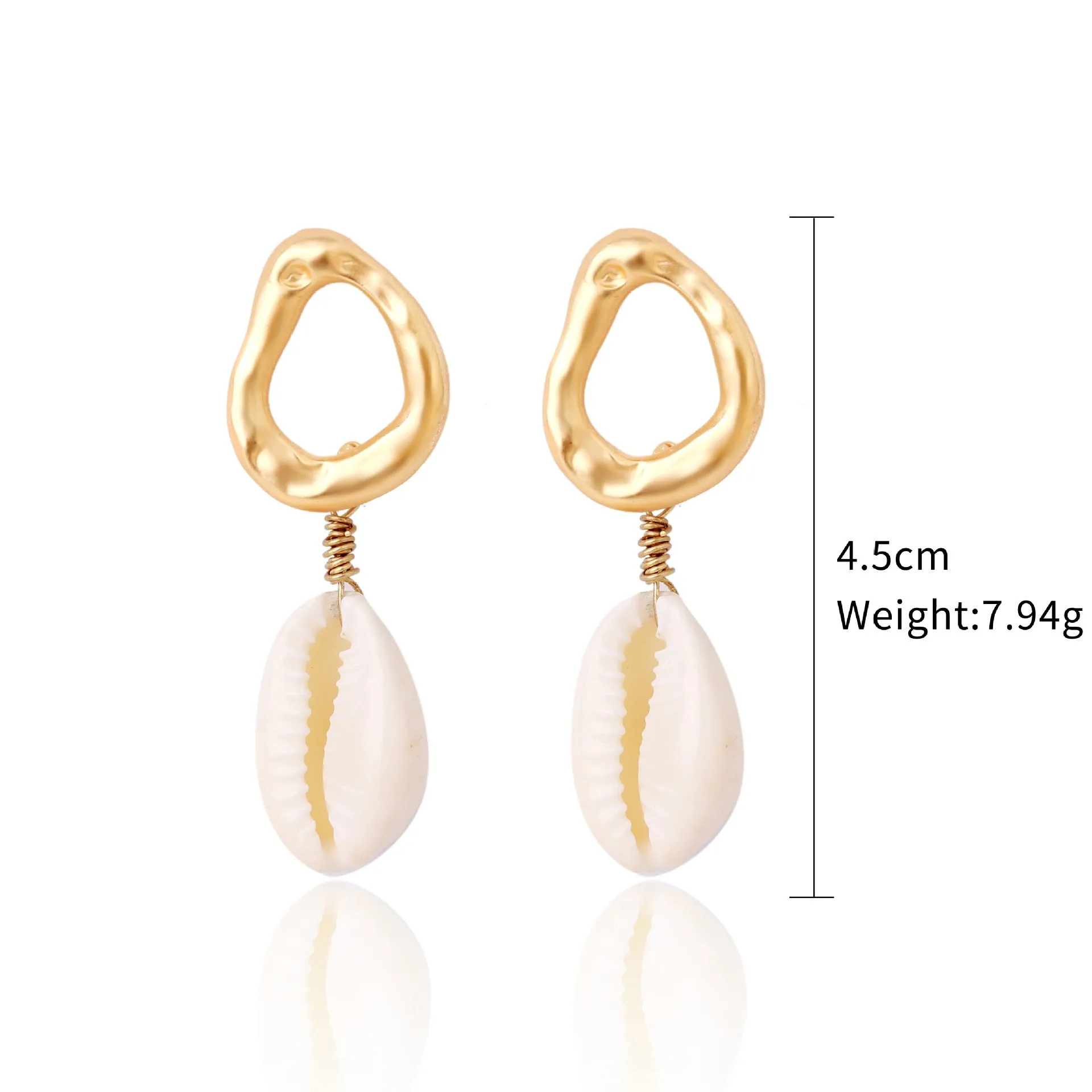 Wholesale Conch Shell Trend Ocean Alloy Natural Shell Earrings