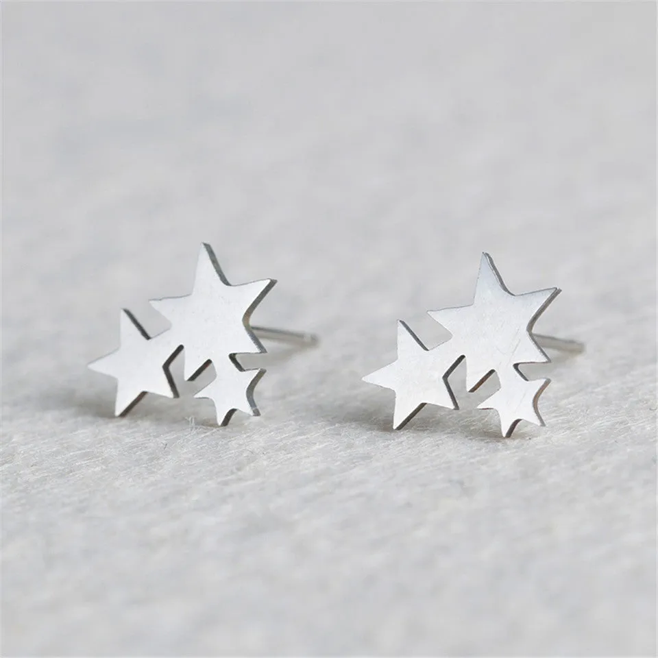 Wholesale Conjoined Pentagram Stainless Steel Earrings