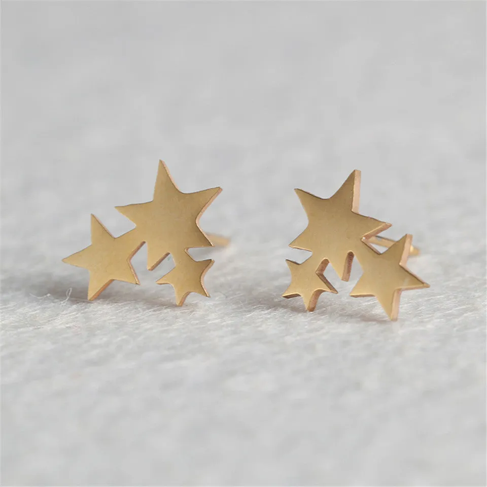 Wholesale Conjoined Pentagram Stainless Steel Earrings