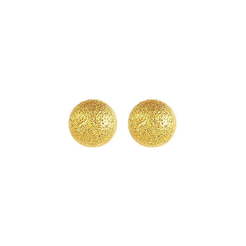 Wholesale Copper Gold Plated Matte Smooth Round Mini Exquisite Simple Earrings