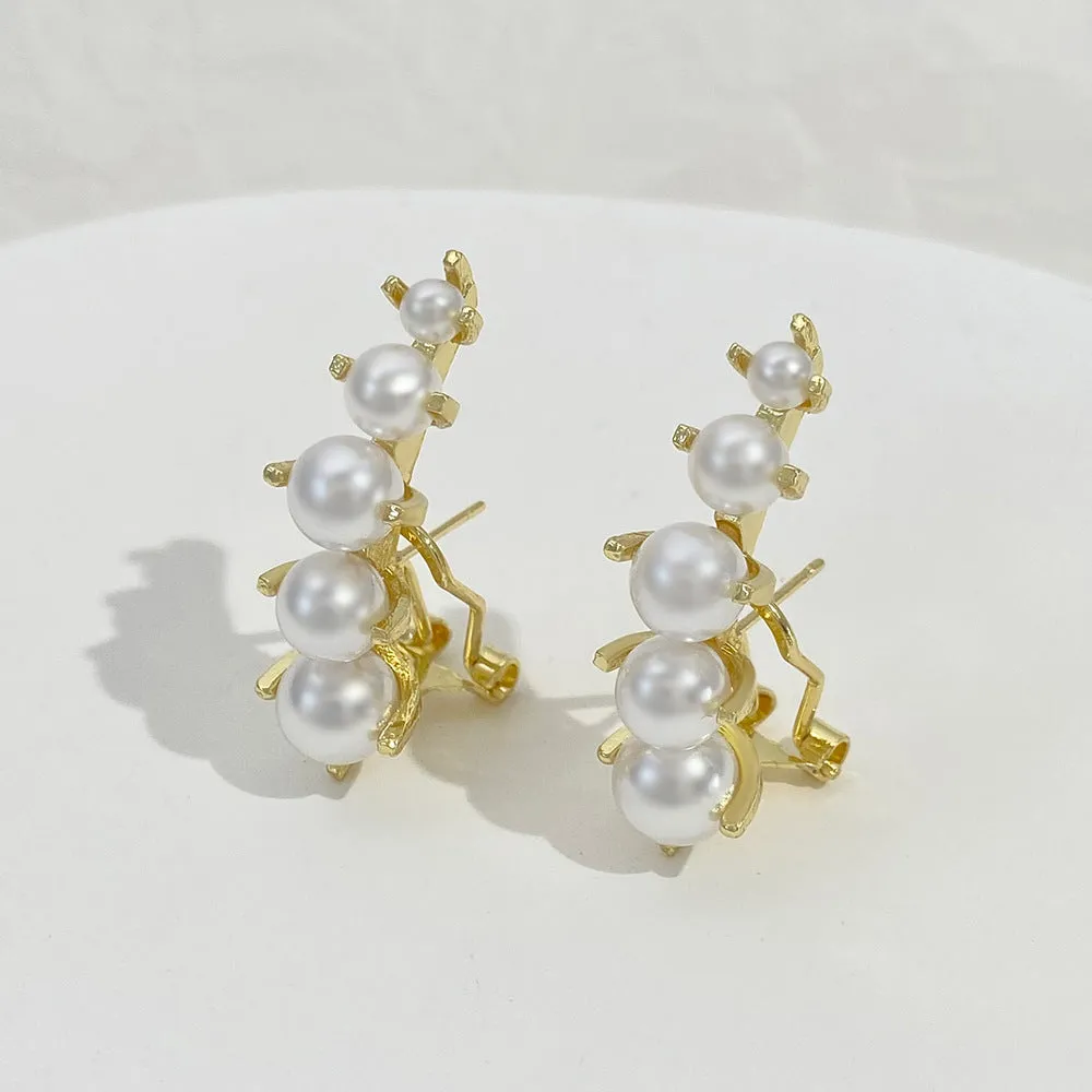 Wholesale Copper Pearl Buckle Copper Earrings