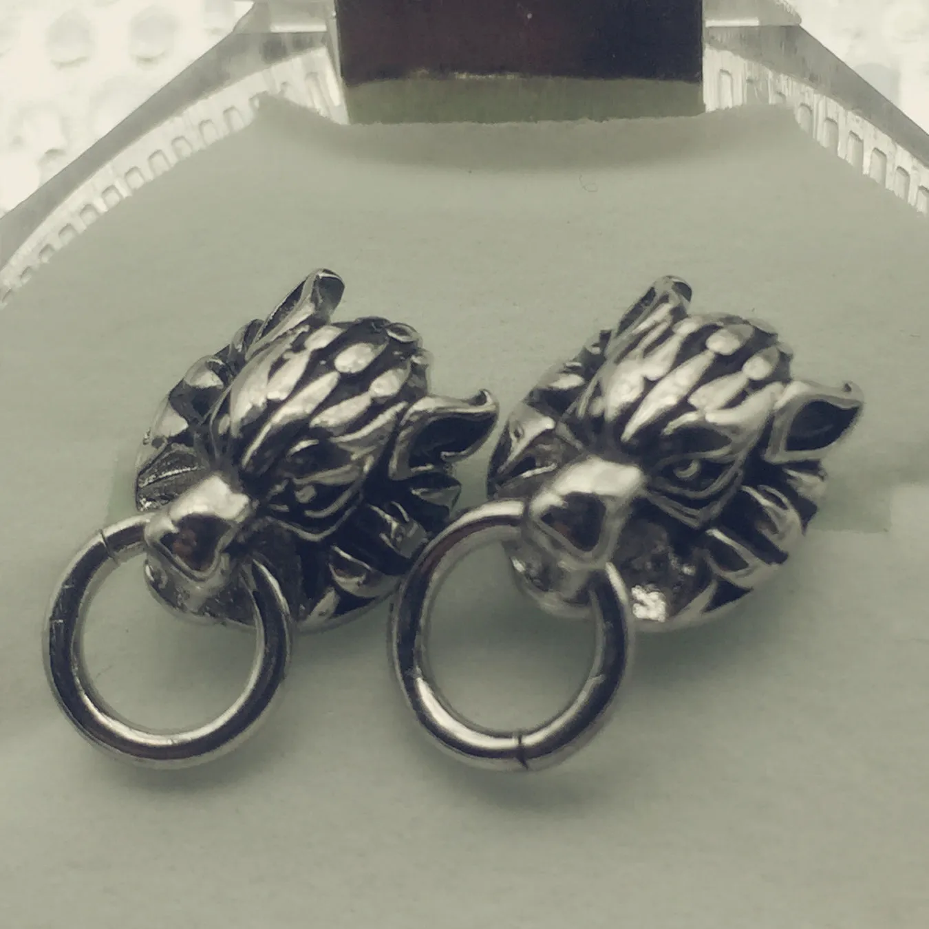 Wholesale Copper Wolf Head Earrings