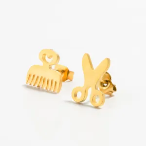 Wholesale Creative Comb and Scissors Alloy Earrings