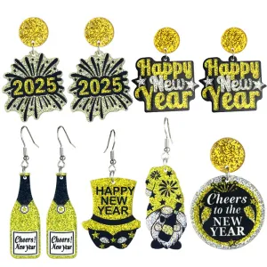 Wholesale Creative Design Fireworks Beer New Year Shiny Earrings