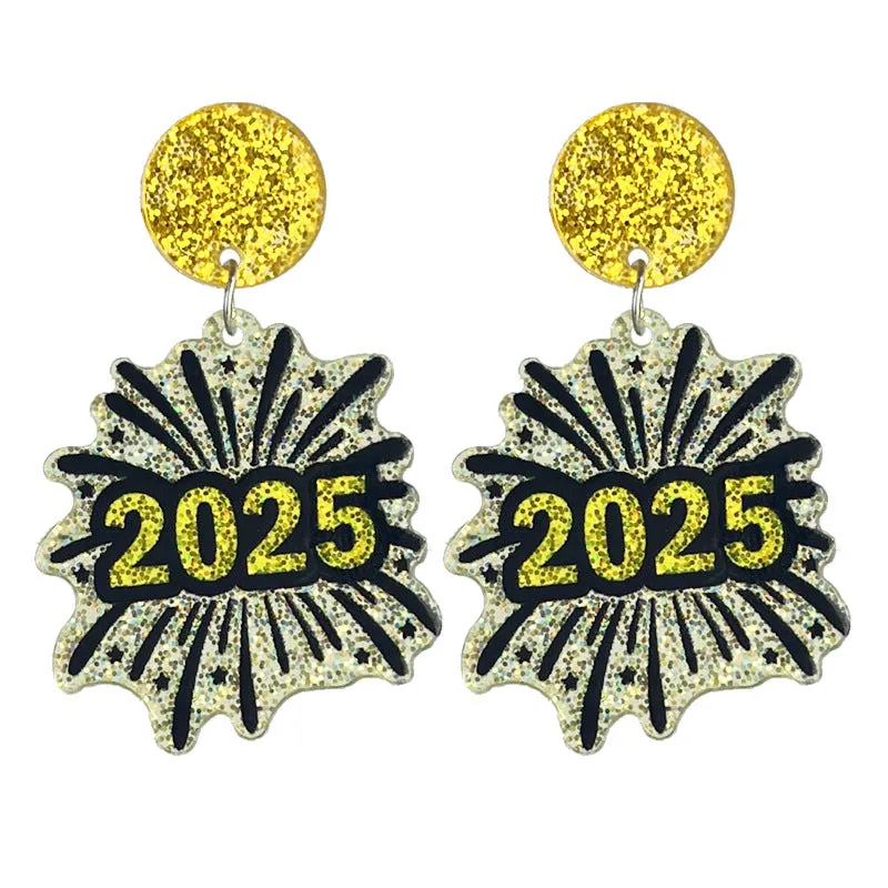 Wholesale Creative Design Fireworks Beer New Year Shiny Earrings