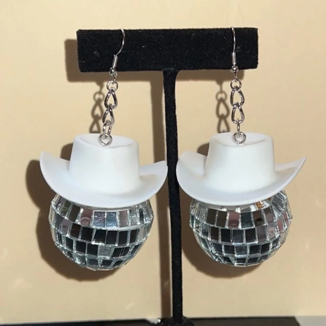 Wholesale creative DISCO ball straw hat earrings Carnival party accessories hippie clothing accessories