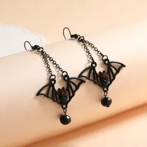 Wholesale Creative Exaggerated Halloween Retro All-match Gothic Black Bat Earrings