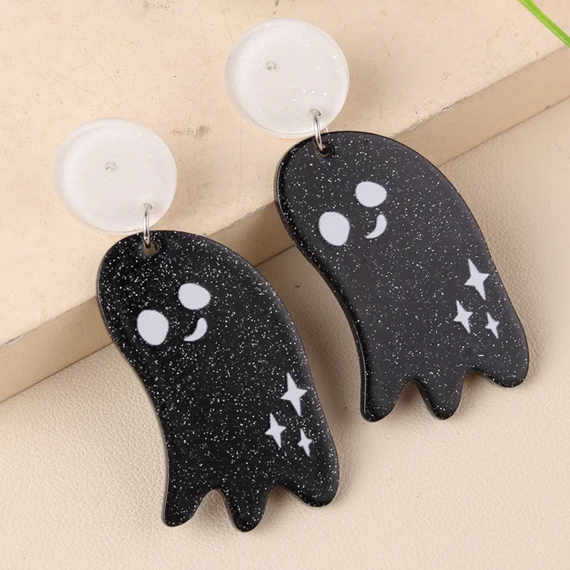 Wholesale Creative Halloween Series Acrylic Cartoon Fun Ghost Pumpkin Earrings