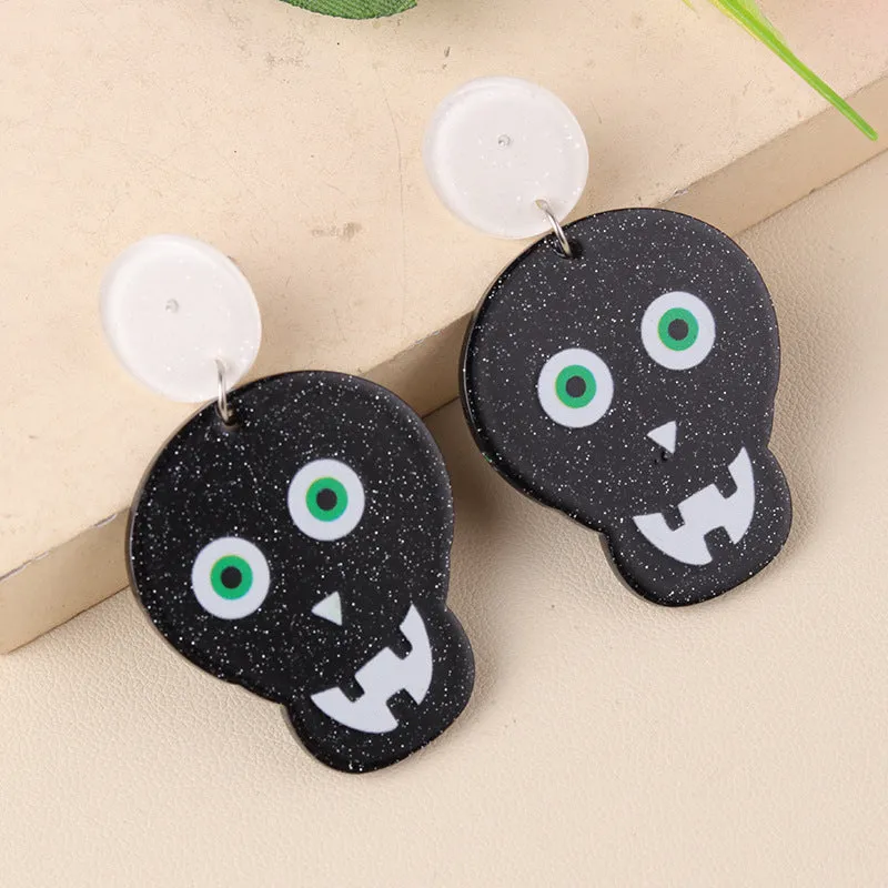 Wholesale Creative Halloween Series Acrylic Cartoon Fun Ghost Pumpkin Earrings