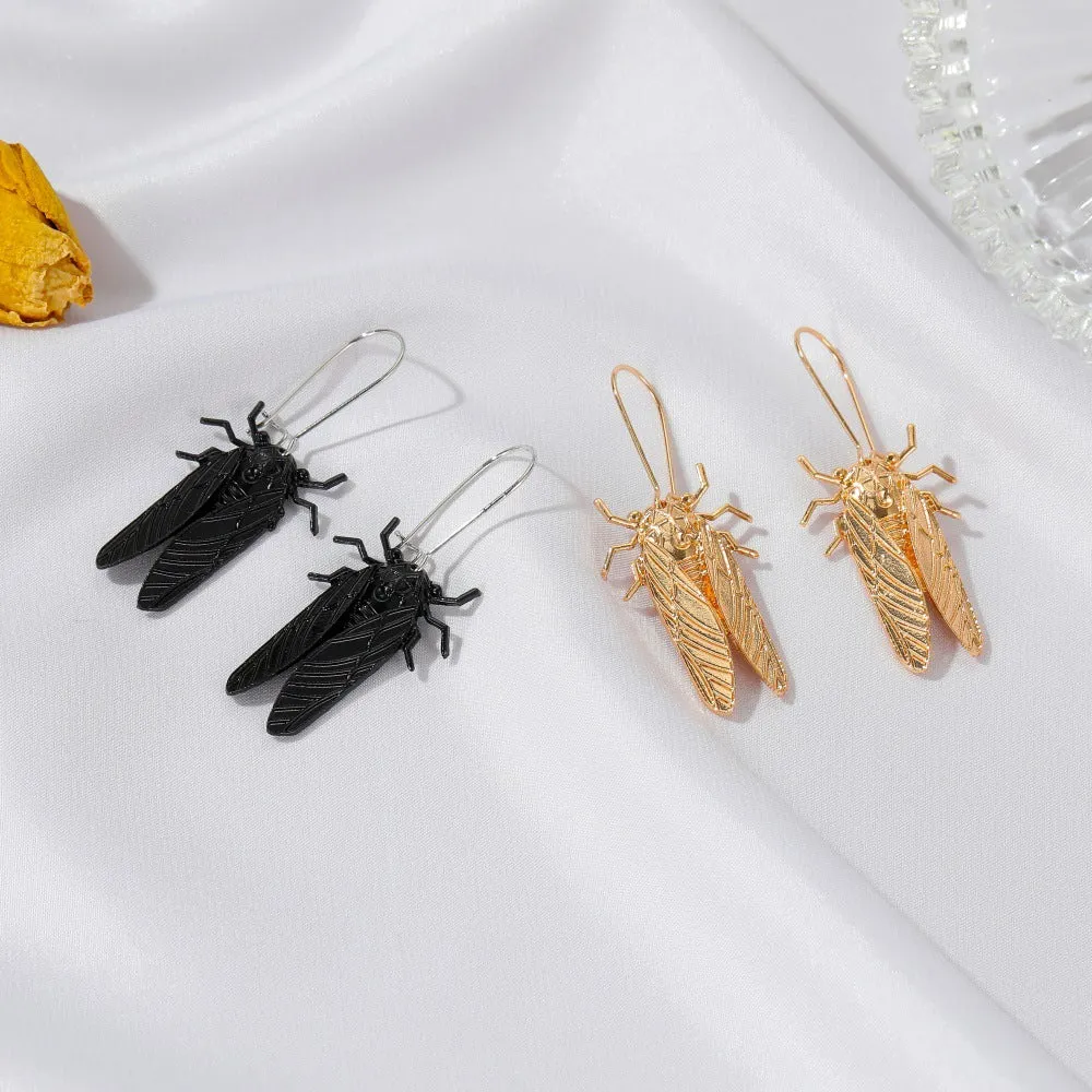 Wholesale Creative Insect Golden Cicada Earrings