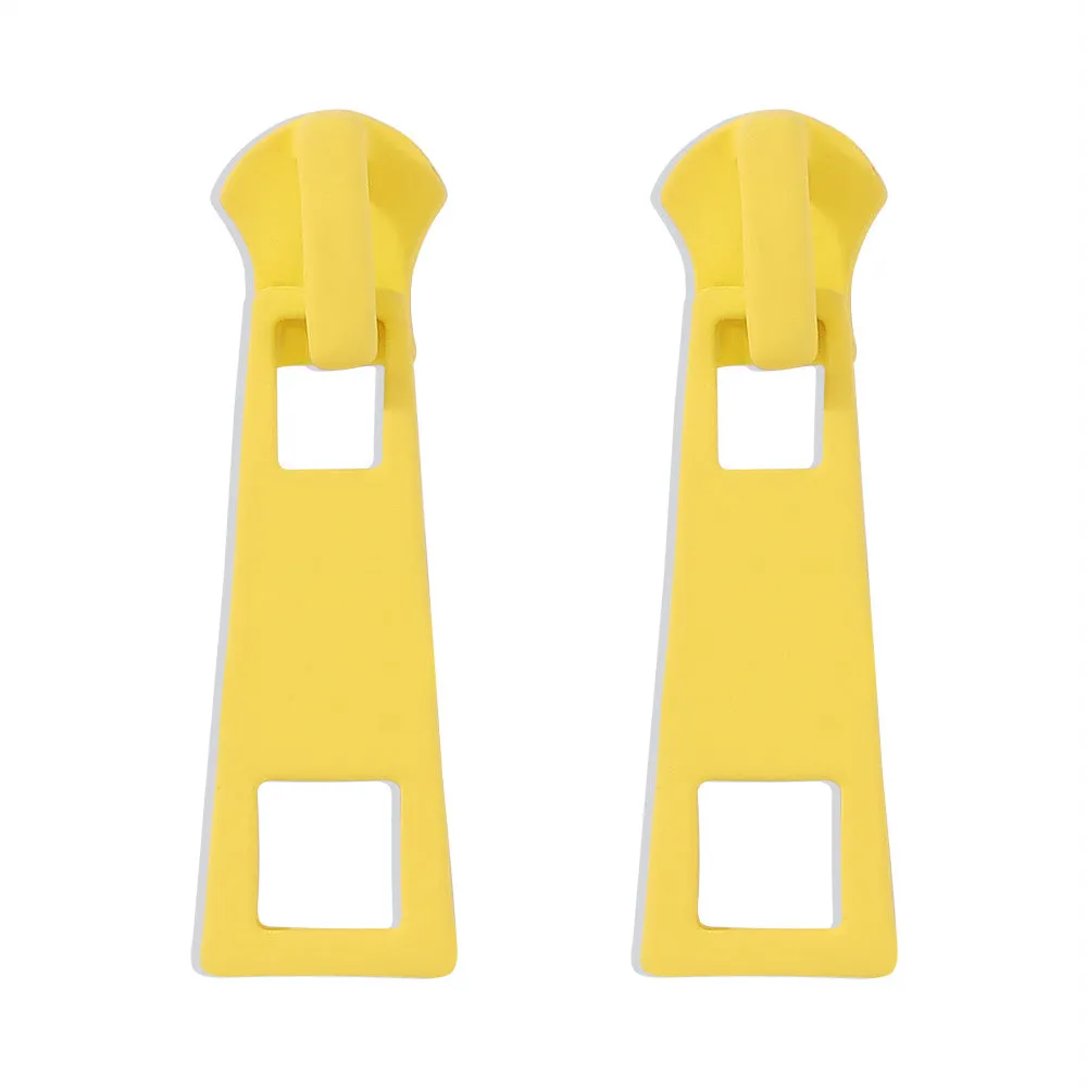 Wholesale Creative Simple Zipper Colorful Personalized Candy Color Metal Earrings