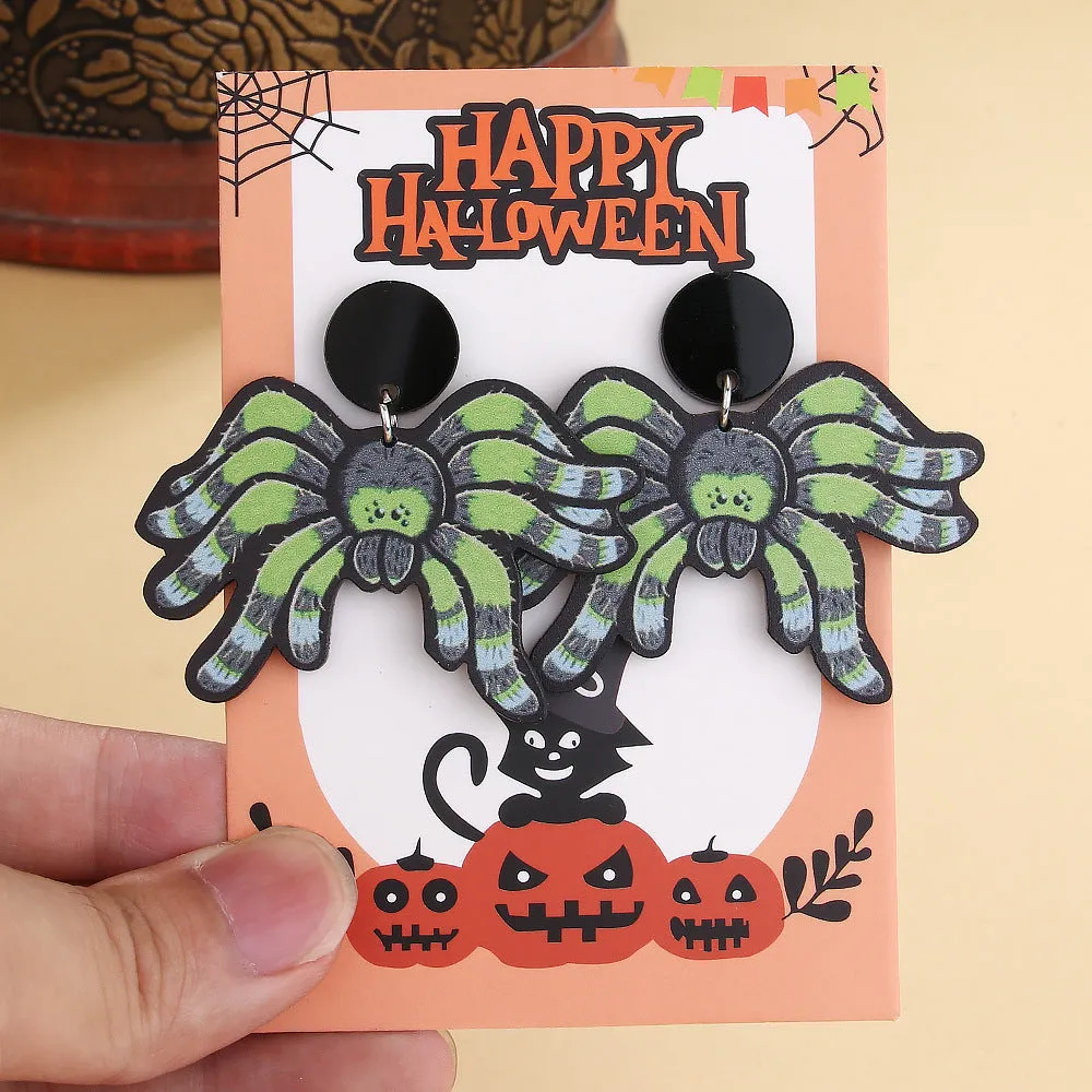 Wholesale Creative Spider Handmade Halloween Horror Ghost Spider Acrylic Earrings