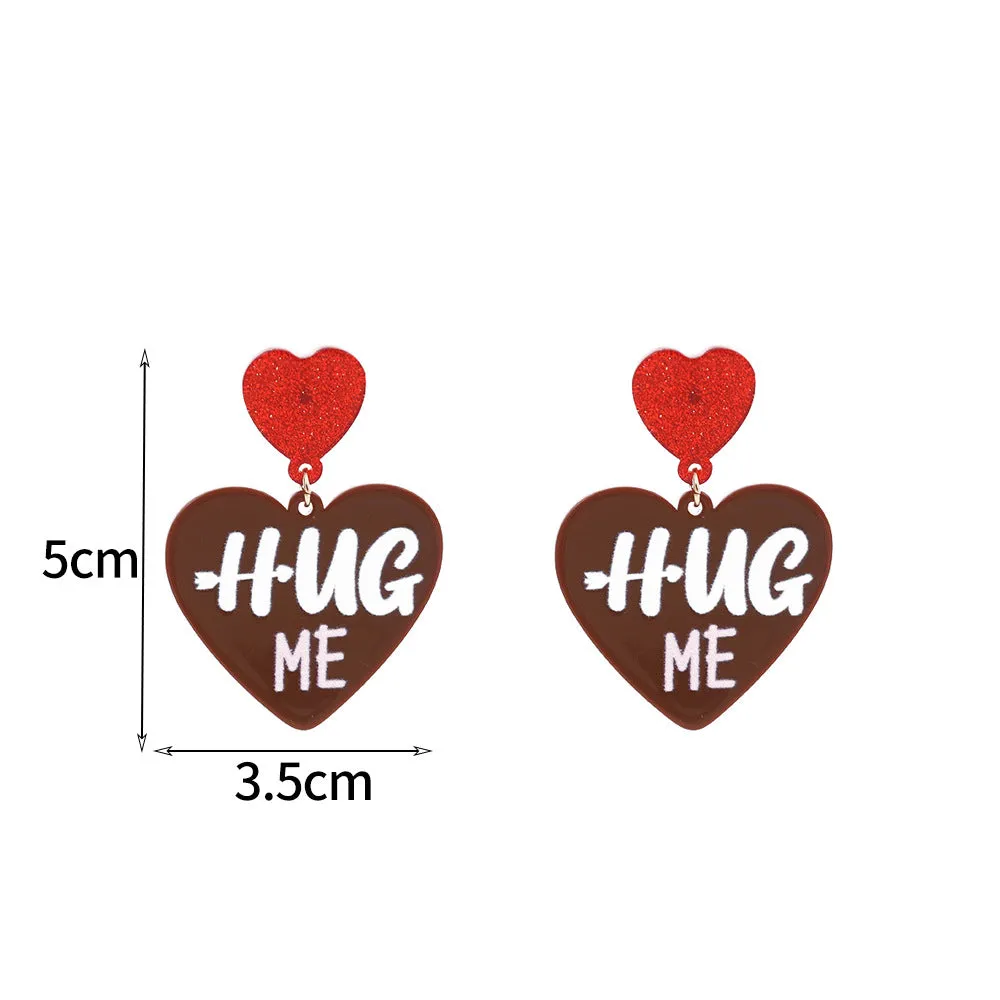 Wholesale Cross-border Amazon Valentine's Day small fresh sweet creative love acrylic earrings women's jewelry