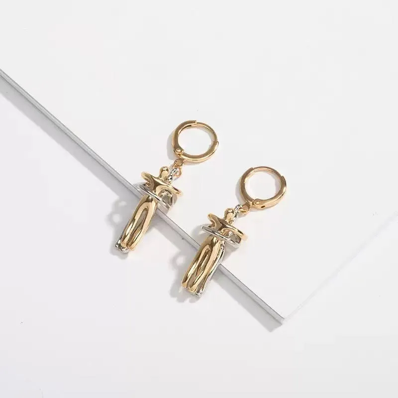 Wholesale Cross-border Hot Couple Earrings Little People Pendant Valentine's Day Gift Creative Love Earrings Hug Kiss Ear Buckle
