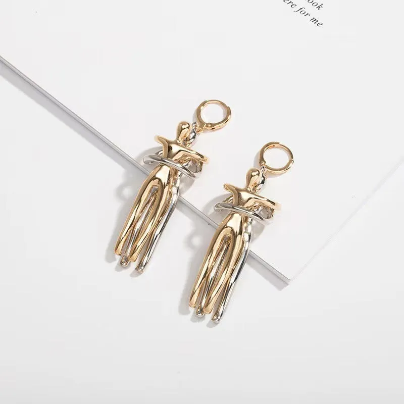 Wholesale Cross-border Hot Couple Earrings Little People Pendant Valentine's Day Gift Creative Love Earrings Hug Kiss Ear Buckle