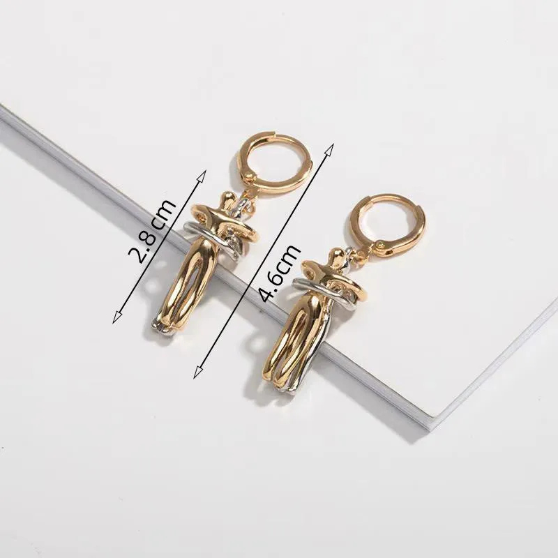 Wholesale Cross-border Hot Couple Earrings Little People Pendant Valentine's Day Gift Creative Love Earrings Hug Kiss Ear Buckle