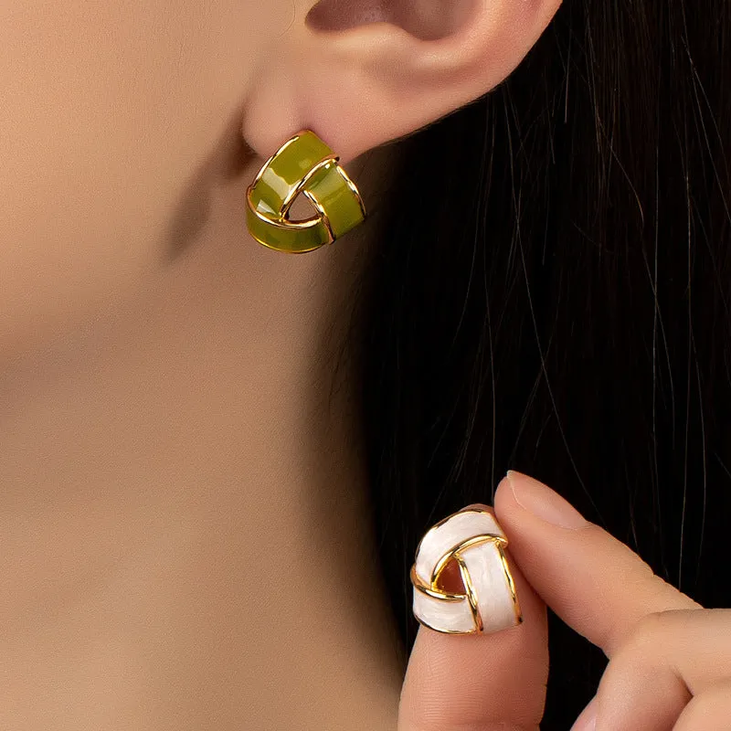 Wholesale Cross Enamel Stud Earrings