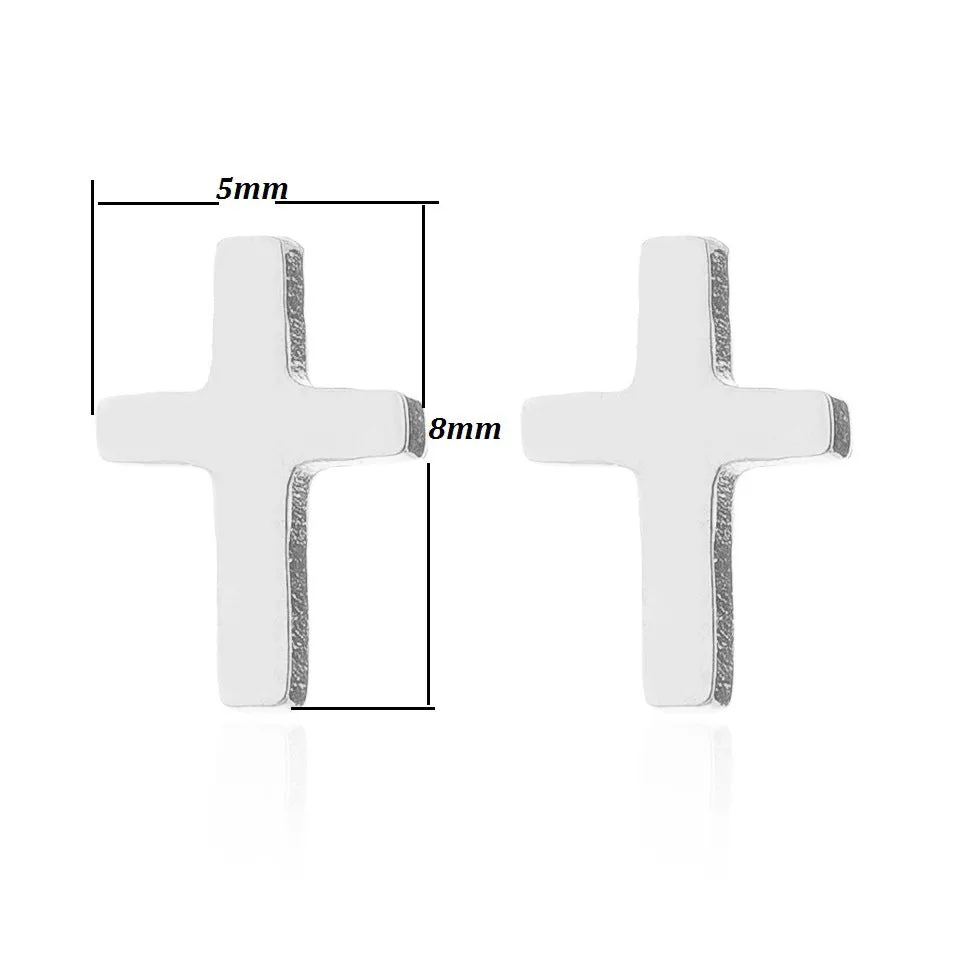 Wholesale Cross Stainless Steel Ear Studs