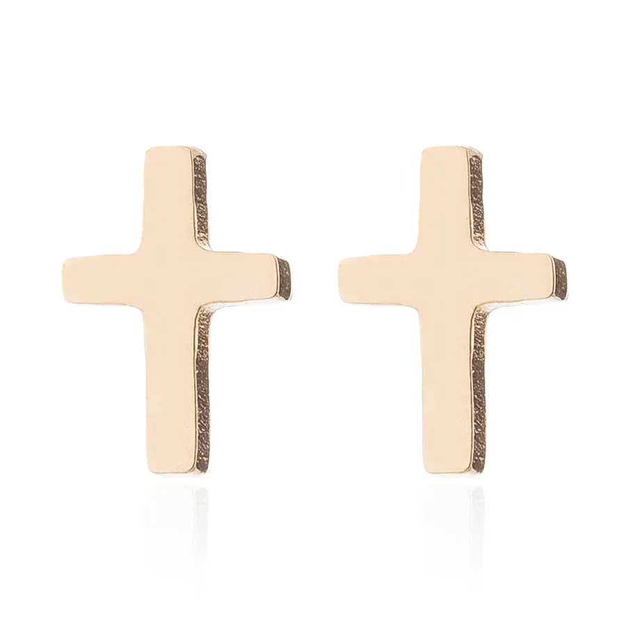 Wholesale Cross Stainless Steel Ear Studs