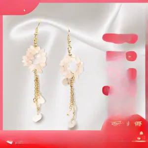Wholesale Crystal Colorful Sweet Natural Crushed Stone Tassel Earrings