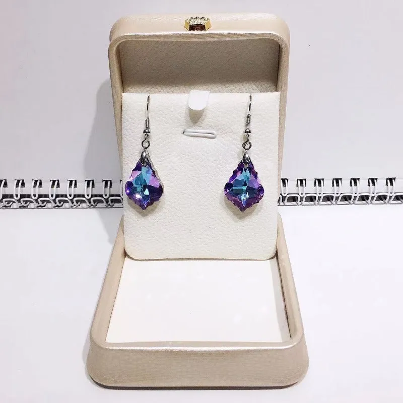 Wholesale Crystal Glass Maple Leaf Earrings
