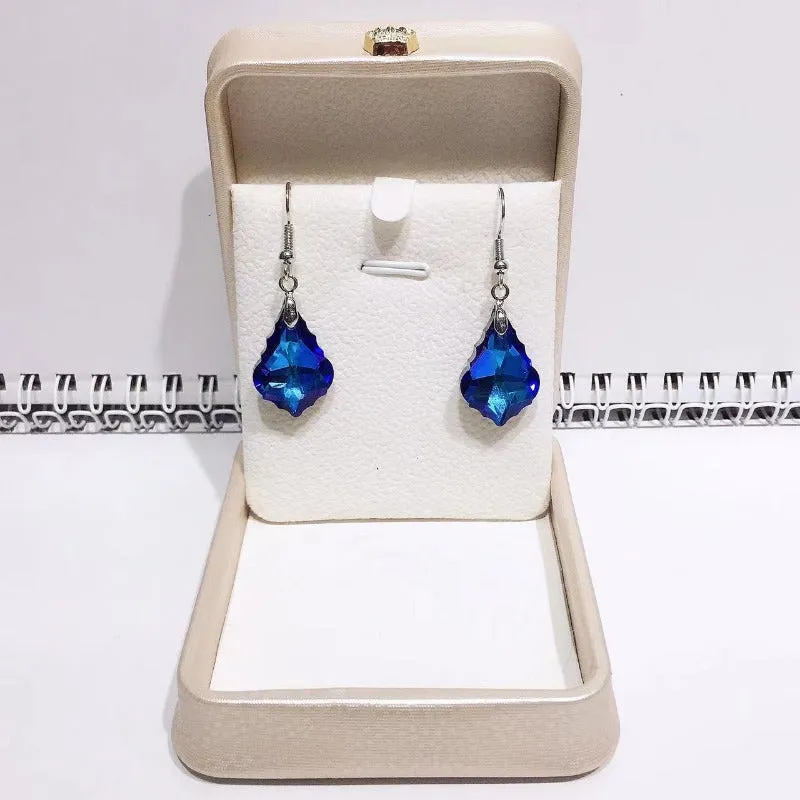 Wholesale Crystal Glass Maple Leaf Earrings