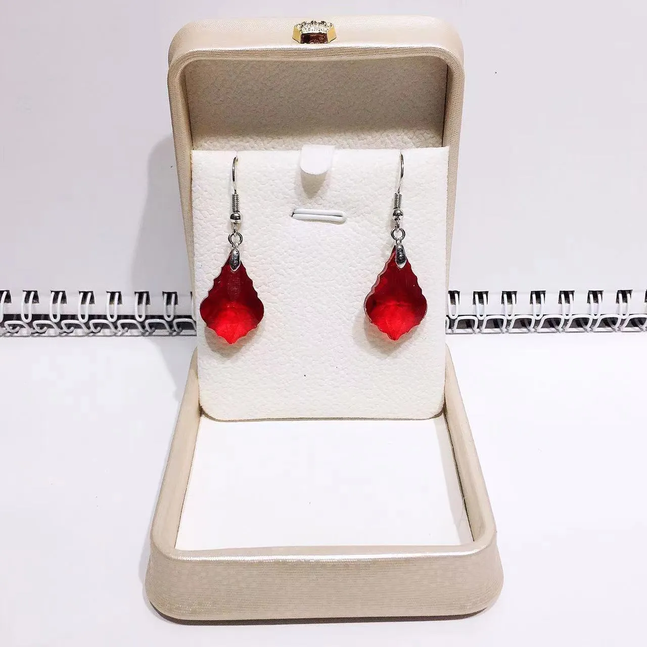 Wholesale Crystal Glass Maple Leaf Earrings