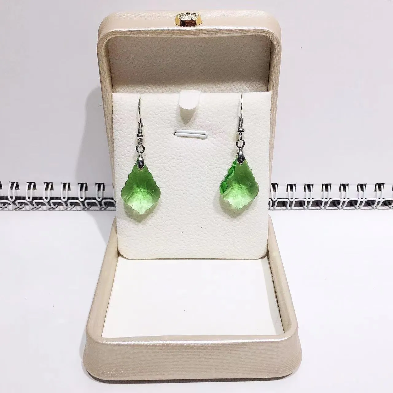 Wholesale Crystal Glass Maple Leaf Earrings