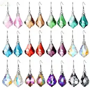 Wholesale Crystal Glass Maple Leaf Earrings