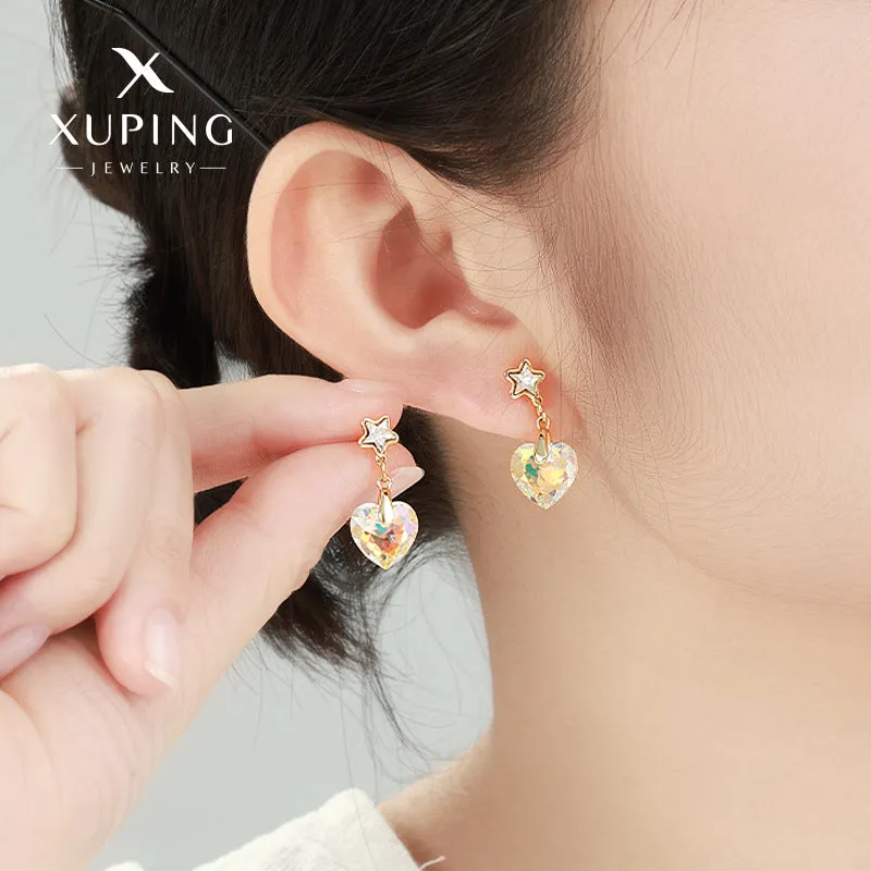 Wholesale Crystal Imitation Series Love Pentagram Cold Wind Exquisite Fashion Sweet and High End Earrings