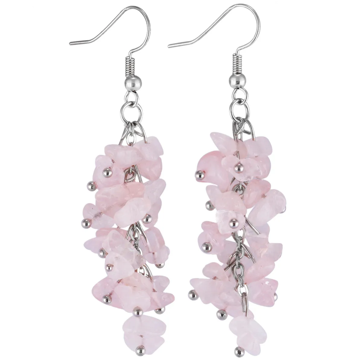 Wholesale Crystal Irregular Gravel Colored Grape String Tassel String Earrings