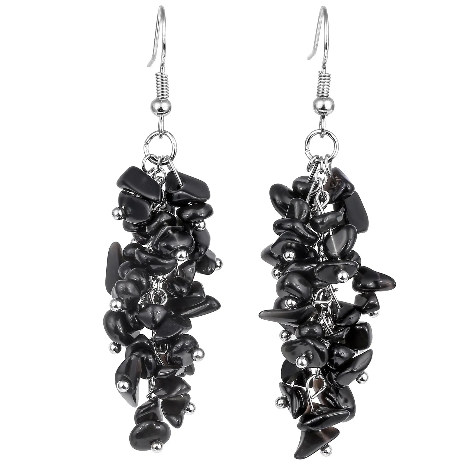 Wholesale Crystal Irregular Gravel Colored Grape String Tassel String Earrings