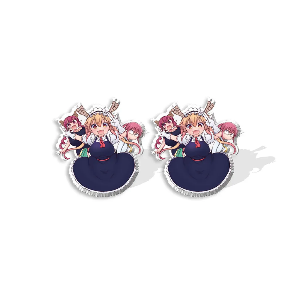 Wholesale Cute Anime Maid Heat Shrink Acrylic Handmade Resin Studs