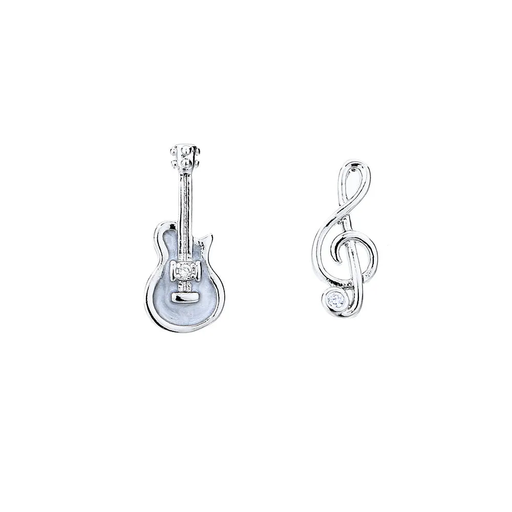 Wholesale Cute Guitar Notes Copper Earrings