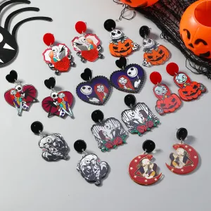 Wholesale Cute Halloween Collection Simple Fashion Acrylic Christmas Night Terror Personality Print Earrings