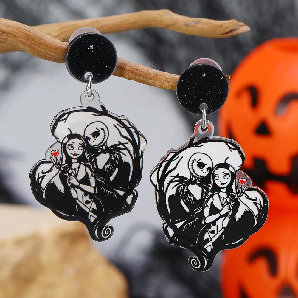Wholesale Cute Halloween Collection Simple Fashion Acrylic Christmas Night Terror Personality Print Earrings