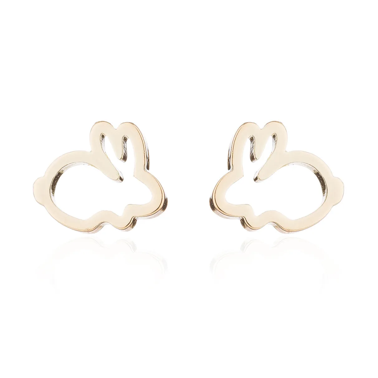 Wholesale Cute Hollow Rabbit Stainless steel Ear Studs