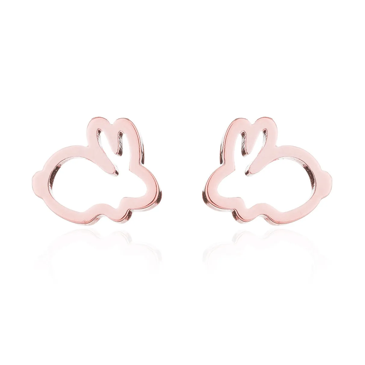 Wholesale Cute Hollow Rabbit Stainless steel Ear Studs