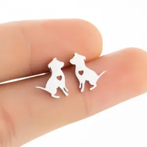 Wholesale Cute Puppy Stainless Steel Ear Studs