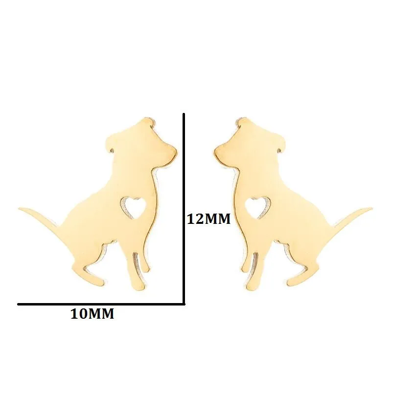 Wholesale Cute Puppy Stainless Steel Ear Studs