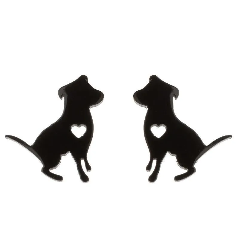 Wholesale Cute Puppy Stainless Steel Ear Studs