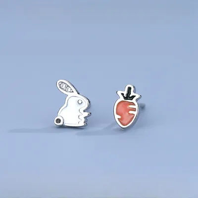Wholesale Cute Rabbit 925 Sterling Silver Earrings