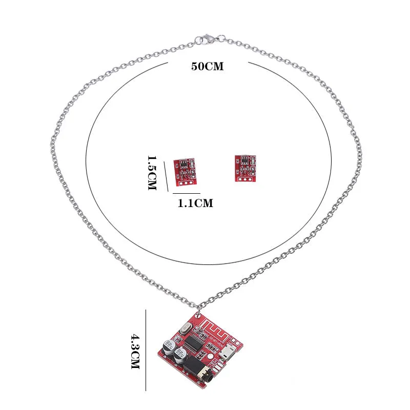 Wholesale Cyberpunk Electronic Hip Hop Necklace Earrings