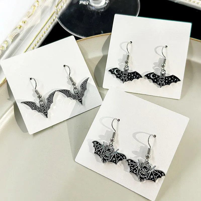 Wholesale Dark Halloween Bat Funny Animal Punk Design Earrings