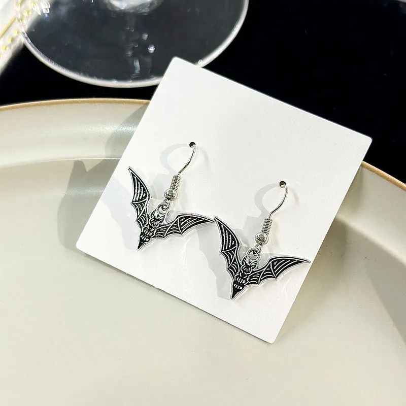 Wholesale Dark Halloween Bat Funny Animal Punk Design Earrings