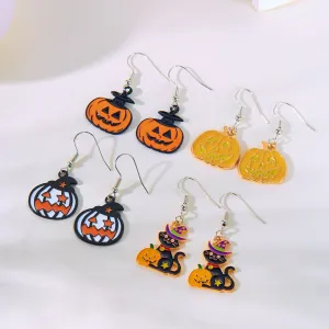 Wholesale Dark Style Halloween Pumpkin Skull Earrings