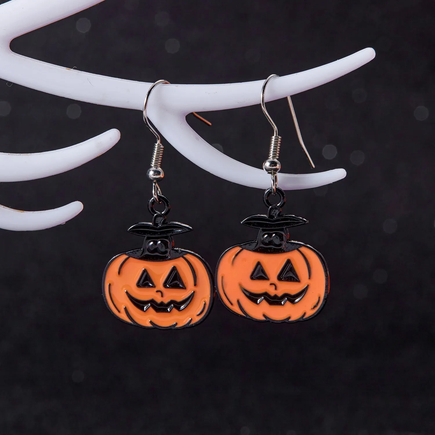 Wholesale Dark Style Halloween Pumpkin Skull Earrings