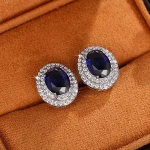 Wholesale Dazzling Diamond Peacock Sapphire Earrings