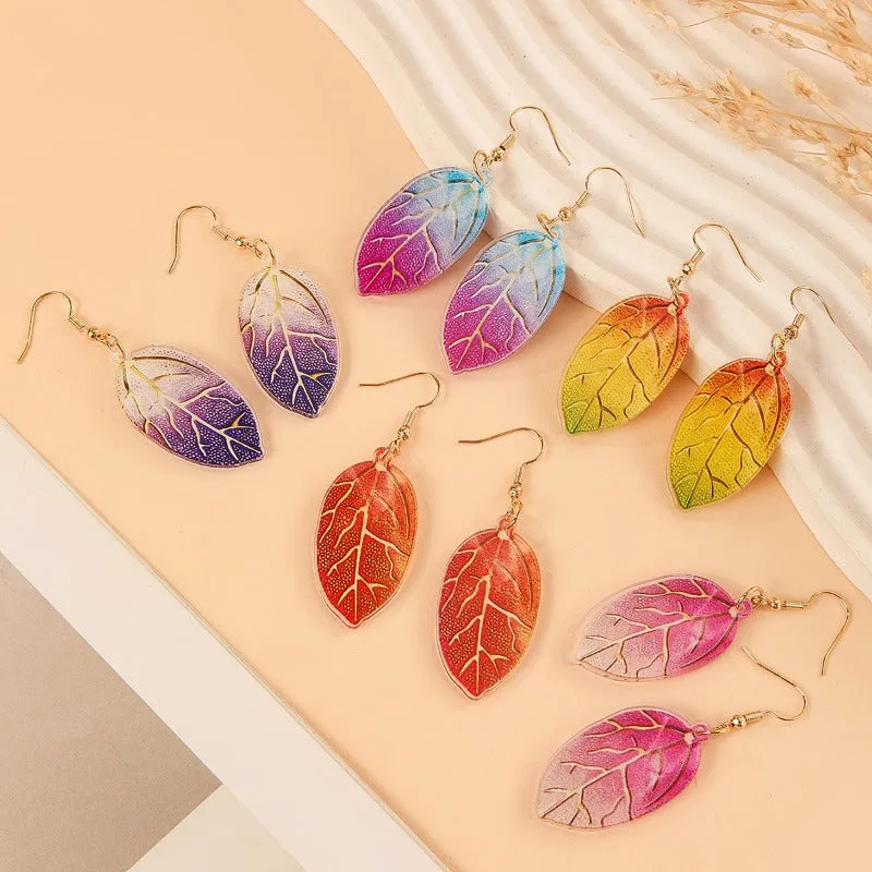 Wholesale Dead Leaf Acrylic Texture Earrings