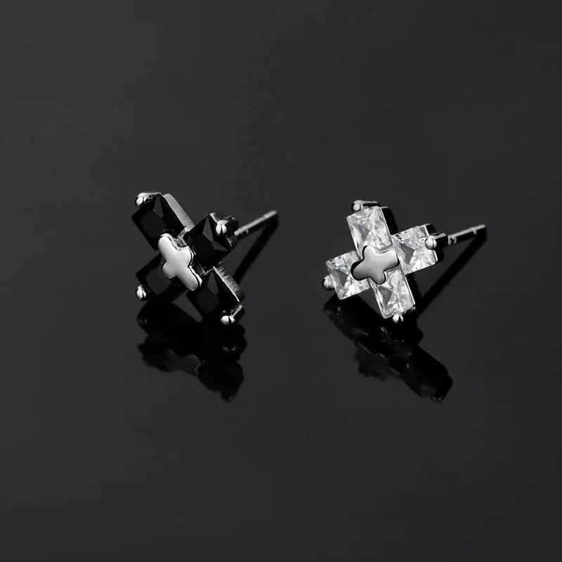 Wholesale Diamond Cross Male Earrings